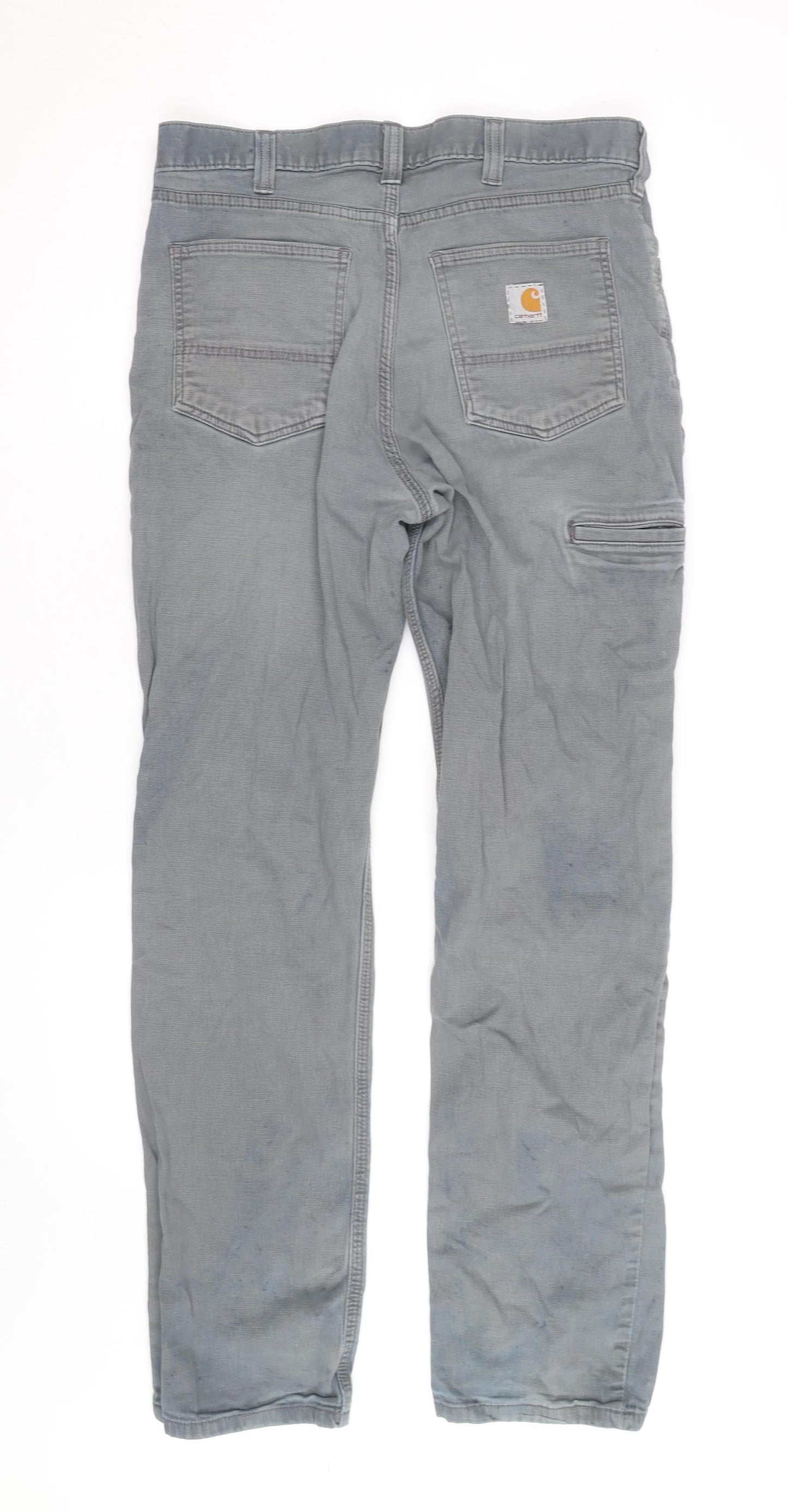 Carhartt Men's Grey Relaxed Fit Straight Leg Jeans Size 33x34