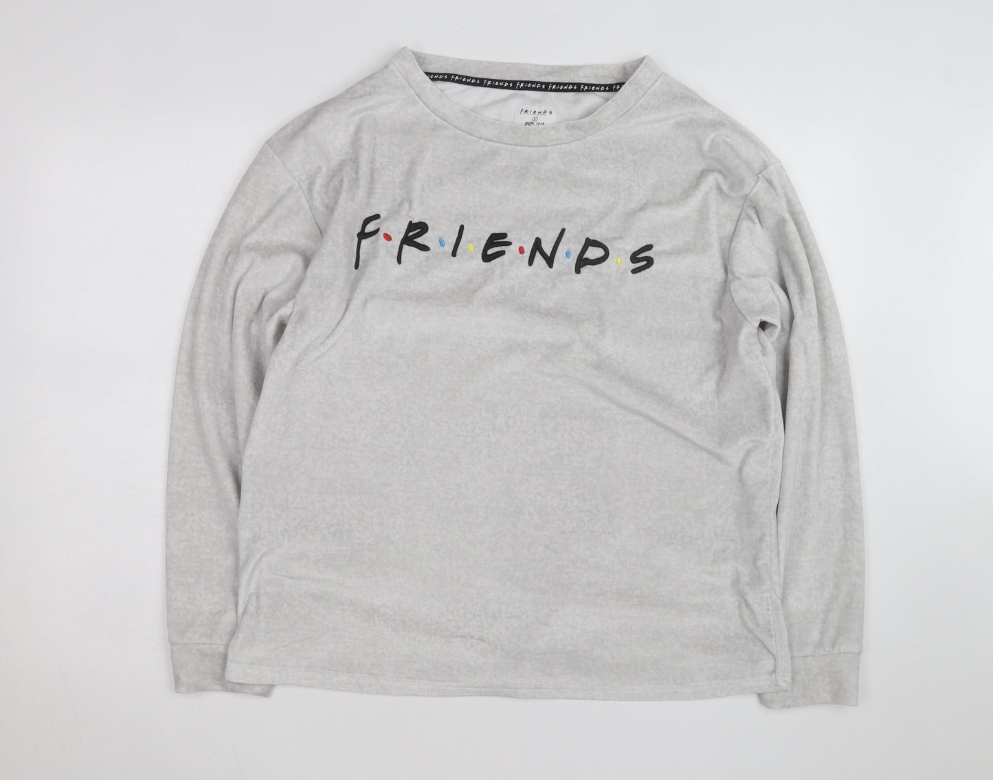 Friends Women's Grey Crew Neck Long Sleeve Pullover Jumper L