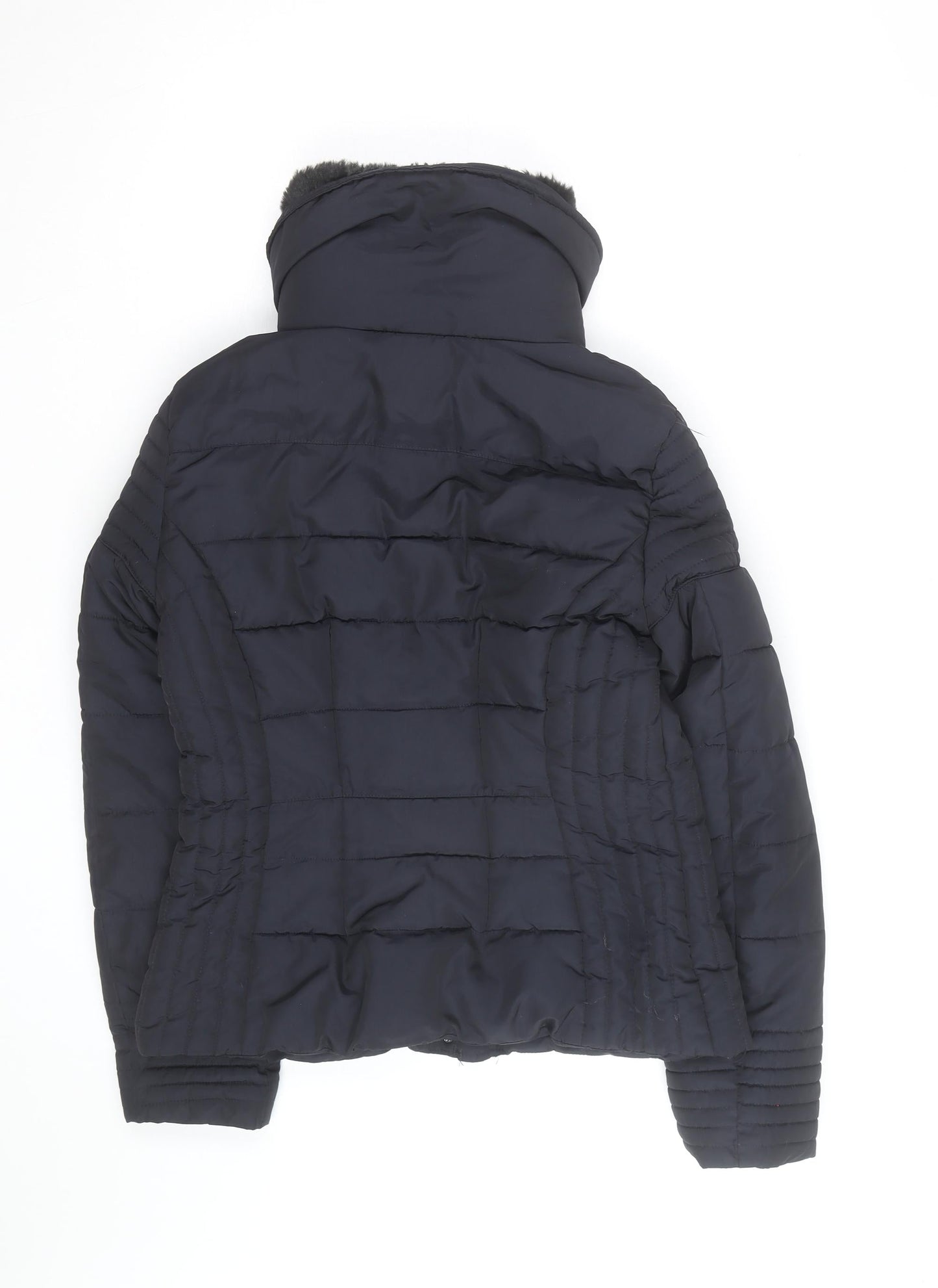 New Look Women's Black Quilted Puffer Jacket Size 12 Winter Warm Lined