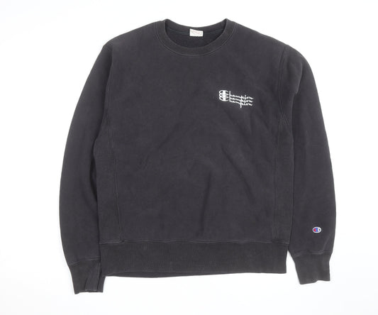 Champion Men's Black Medium Crew Neck Pullover Sweatshirt