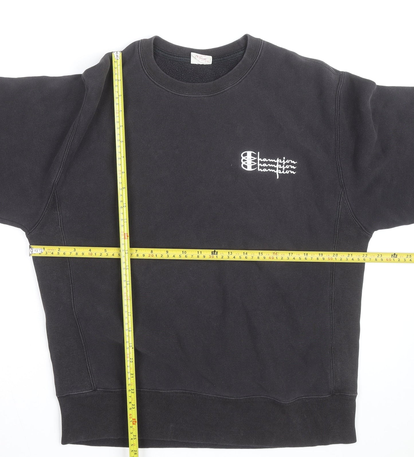 Champion Men's Black Medium Crew Neck Pullover Sweatshirt