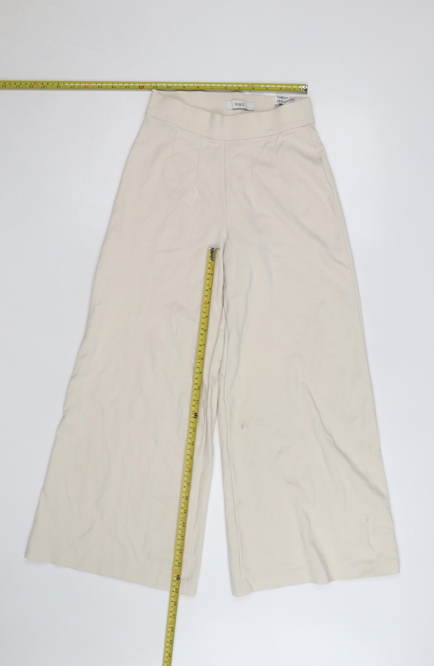 Marks and Spencer Women’s Beige Wide-Leg Trousers Size 6