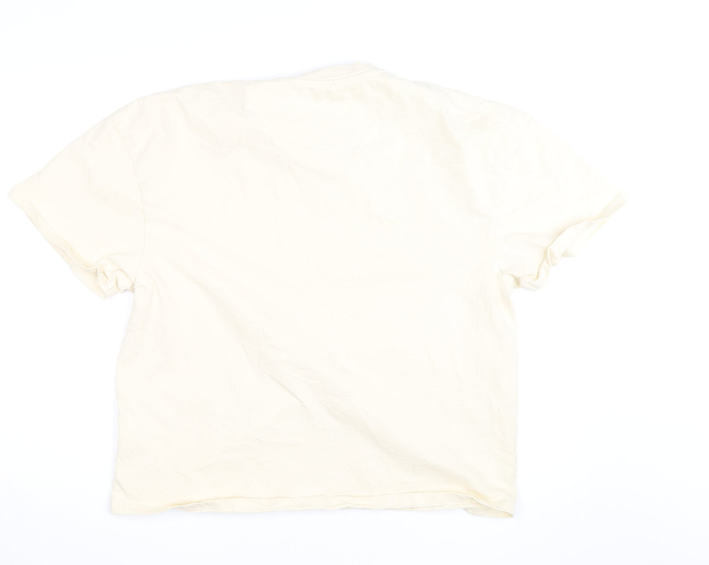 Karl Kani Men’s Beige Embroidered Logo Crew Neck Cotton T-Shirt M