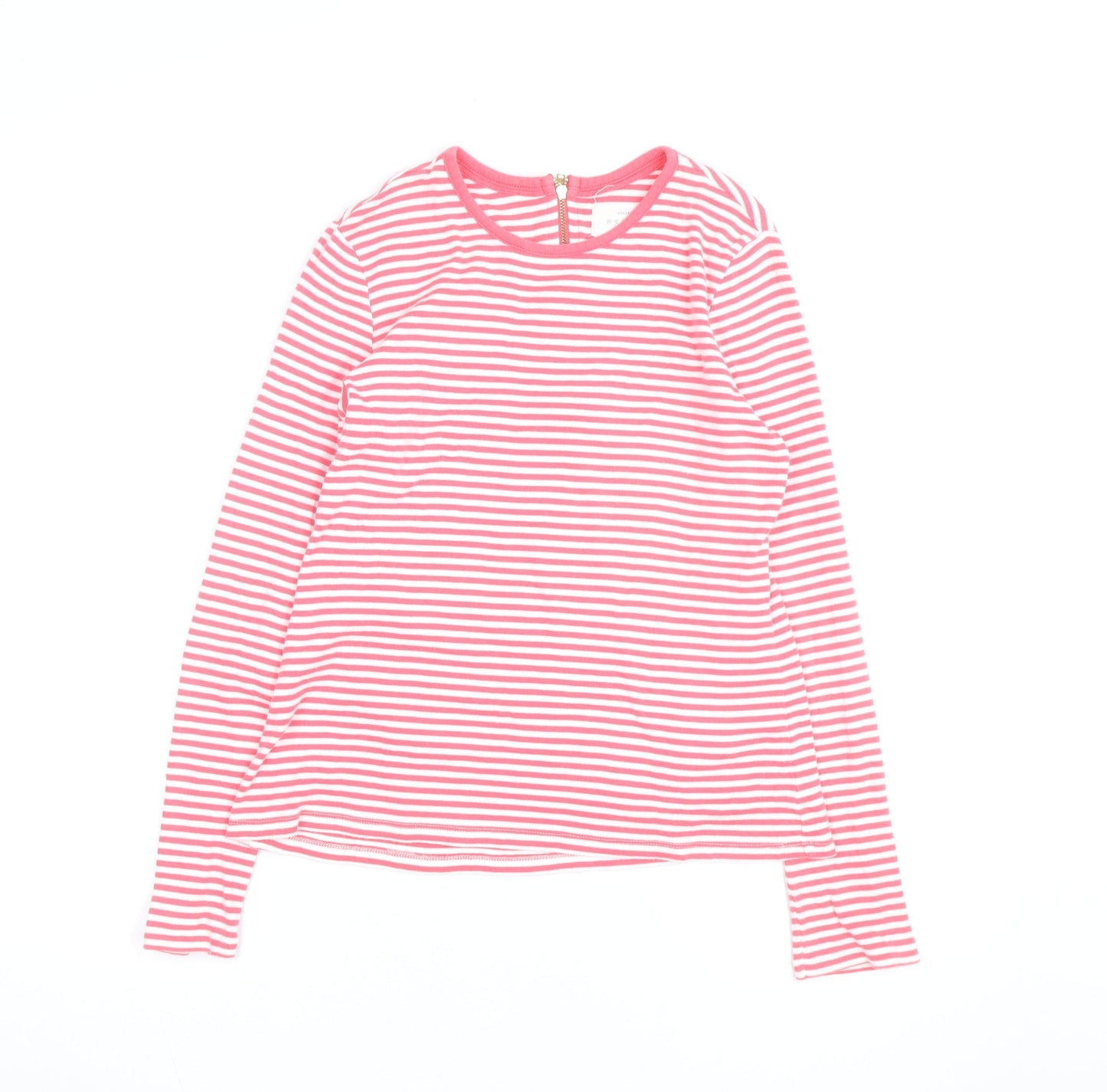 John Lewis Women’s Pink White Striped Cotton Long Sleeve T-Shirt Size 10