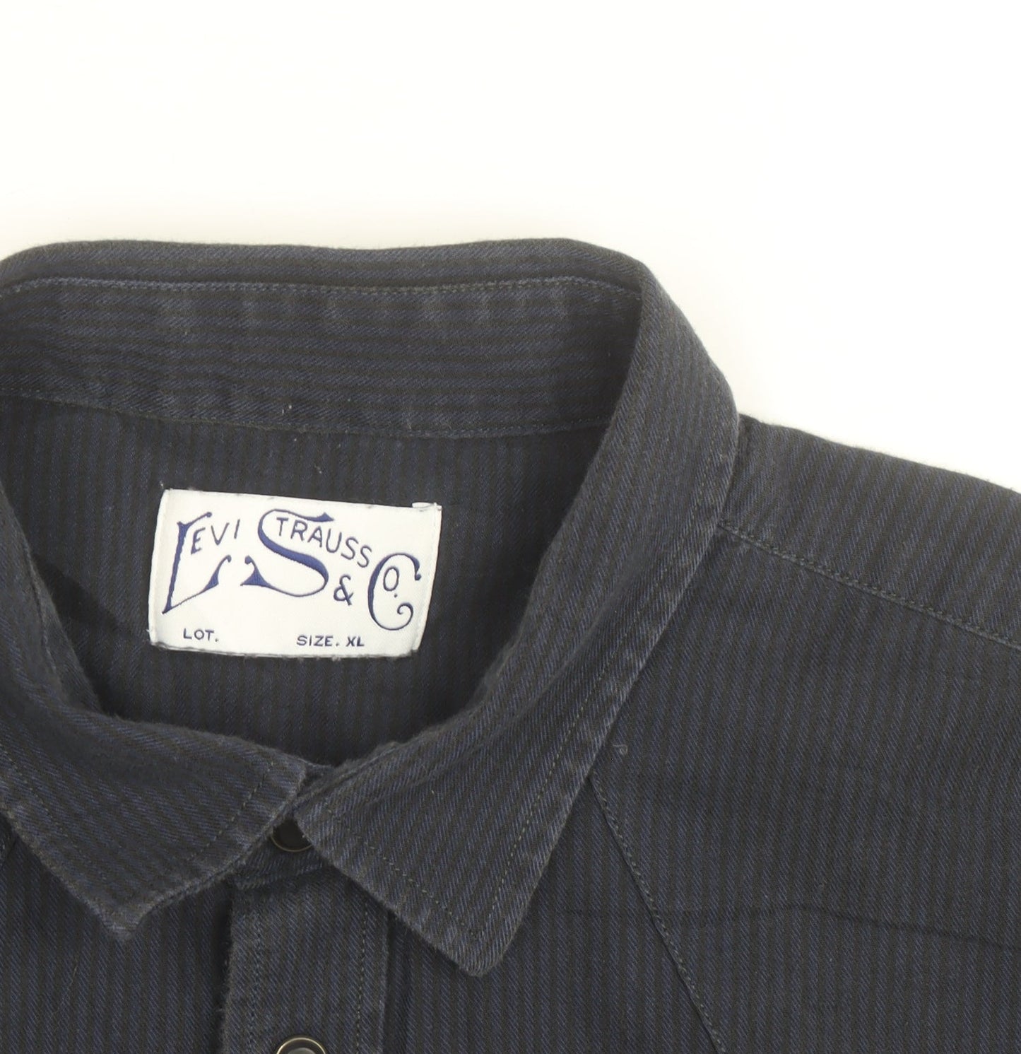 Levi Strauss Men Blue Corduroy Western Shirt XL Long Sleeve
