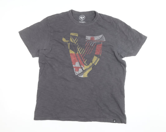 47 Brand Men’s Grey Guinness Graphic Print T-Shirt Size M Regular Fit