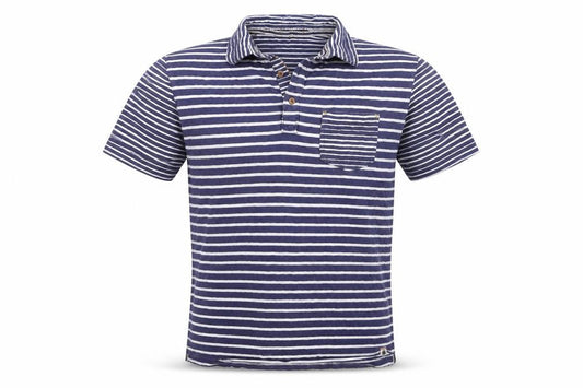 White Stuff Blue Striped Cotton Polo Shirt Men's S