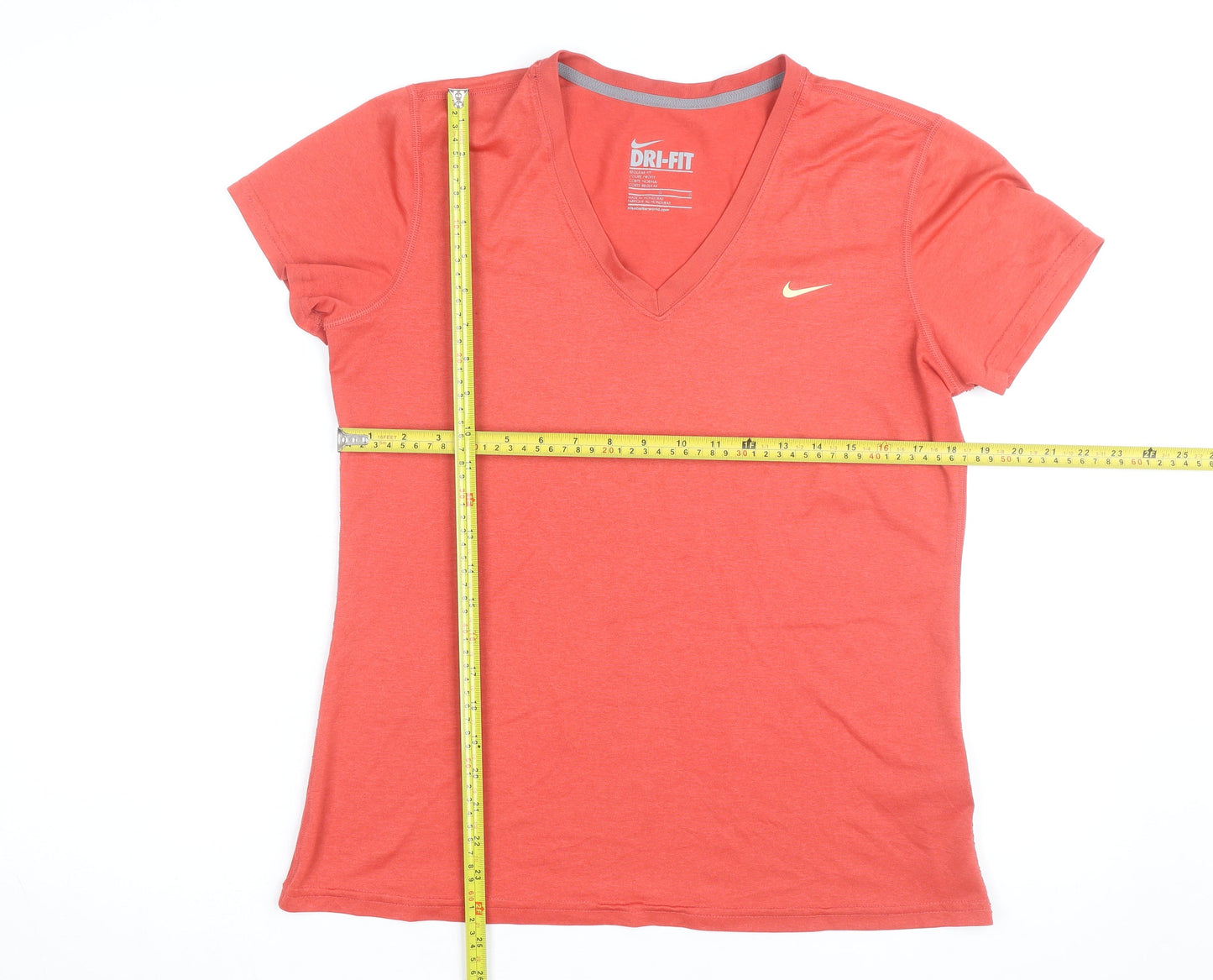 Nike Men's Red Dri-FIT V-Neck Short Sleeve T-Shirt L