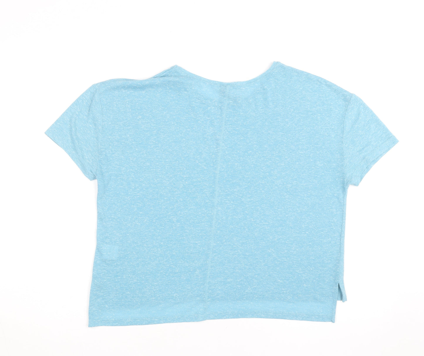 Sweaty Betty Women's Blue Cropped Jersey T-Shirt Size M