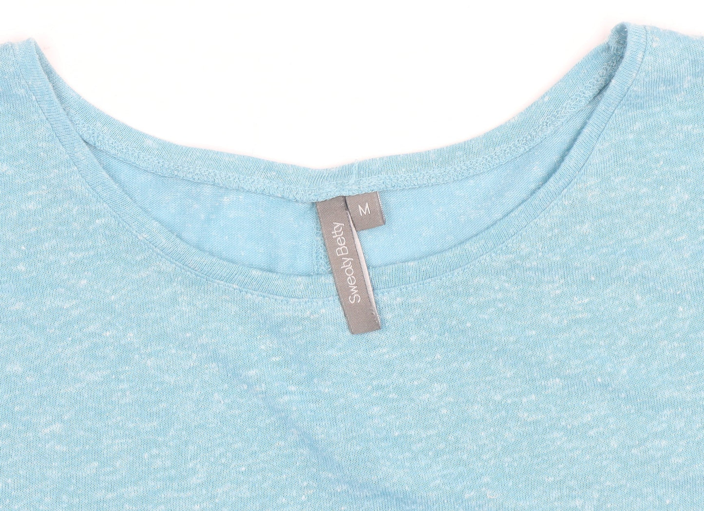 Sweaty Betty Women's Blue Cropped Jersey T-Shirt Size M