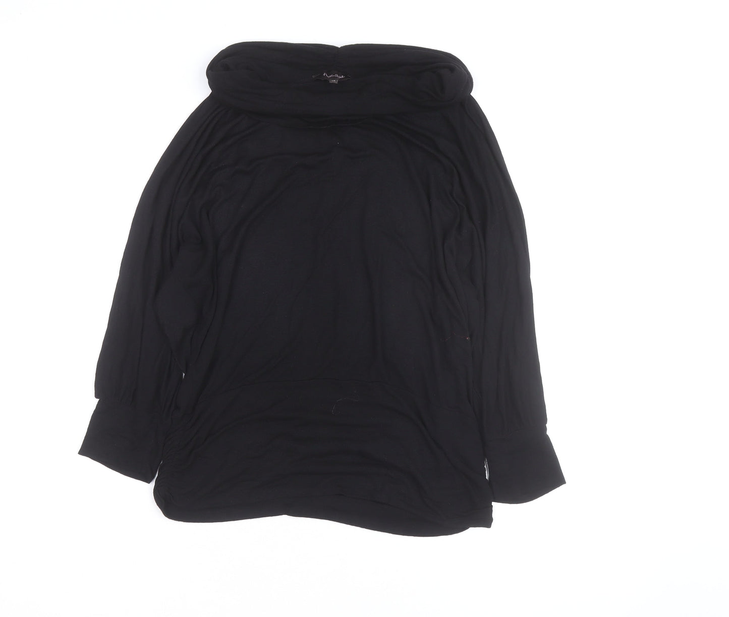 Phase Eight Black Viscose Tunic Top Womens Size 14 Cowl Neck Long Sleeve