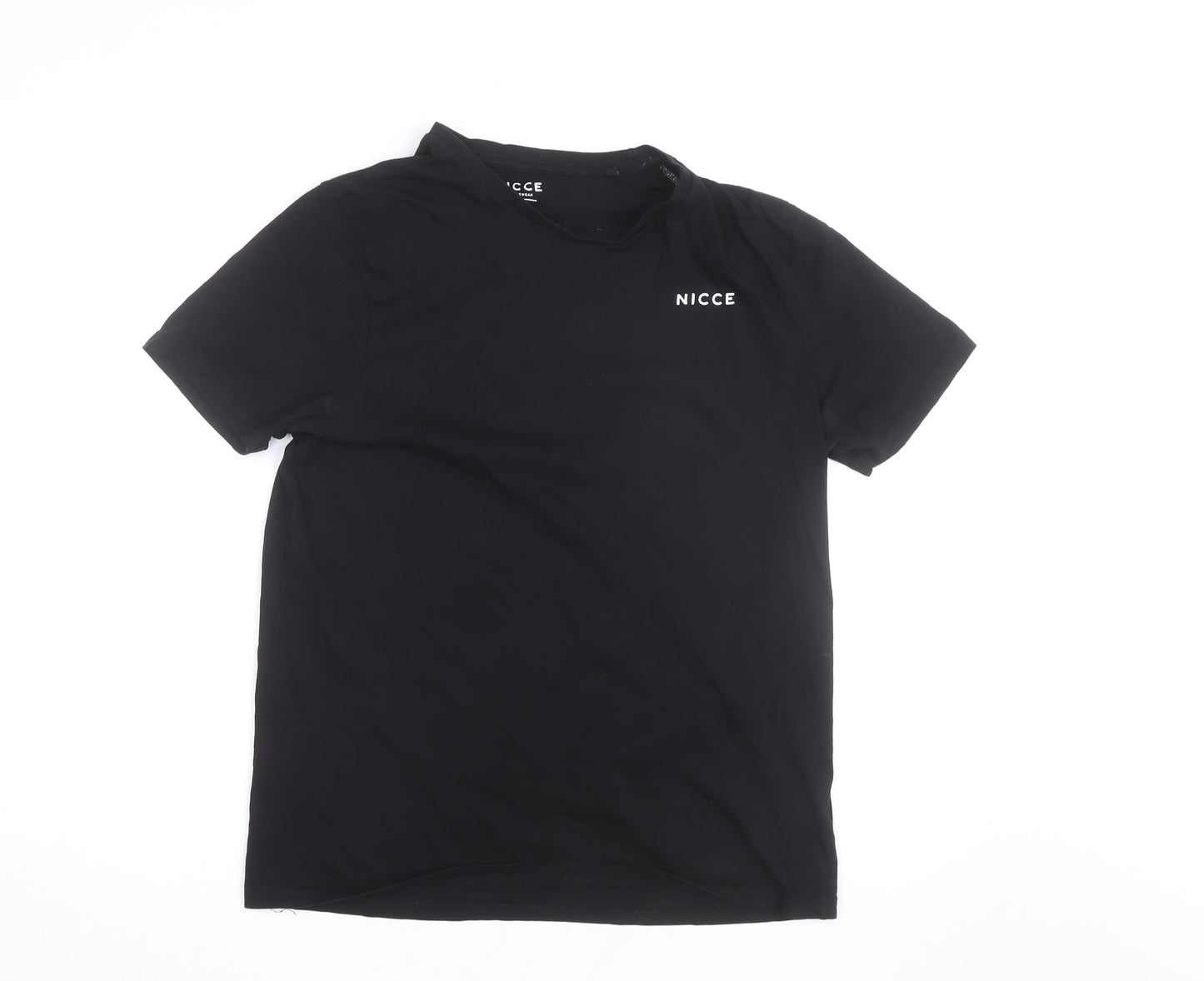 Nicce Men's Black Cotton Crew Neck Short Sleeve T-Shirt Large