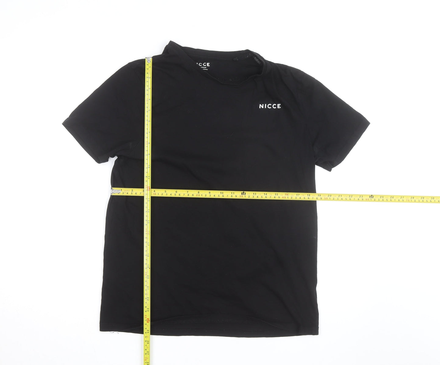 Nicce Men's Black Cotton Crew Neck Short Sleeve T-Shirt Large