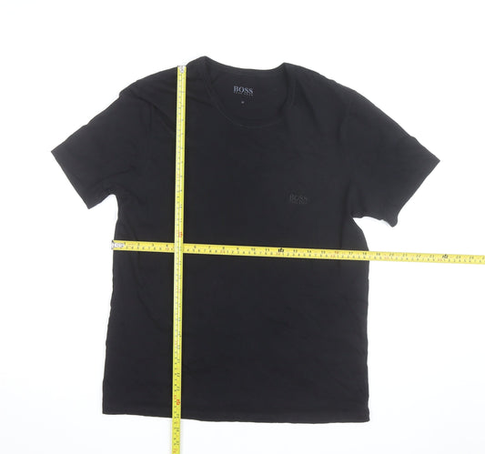 Hugo Boss Men's Black Cotton Crew Neck Short Sleeve T-Shirt M