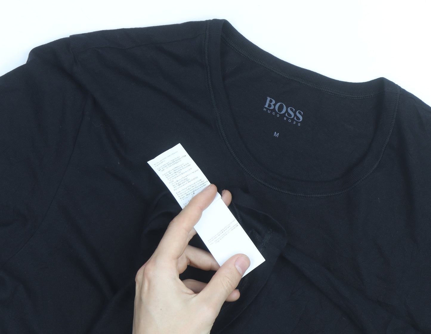 Hugo Boss Men's Black Cotton Crew Neck Short Sleeve T-Shirt M