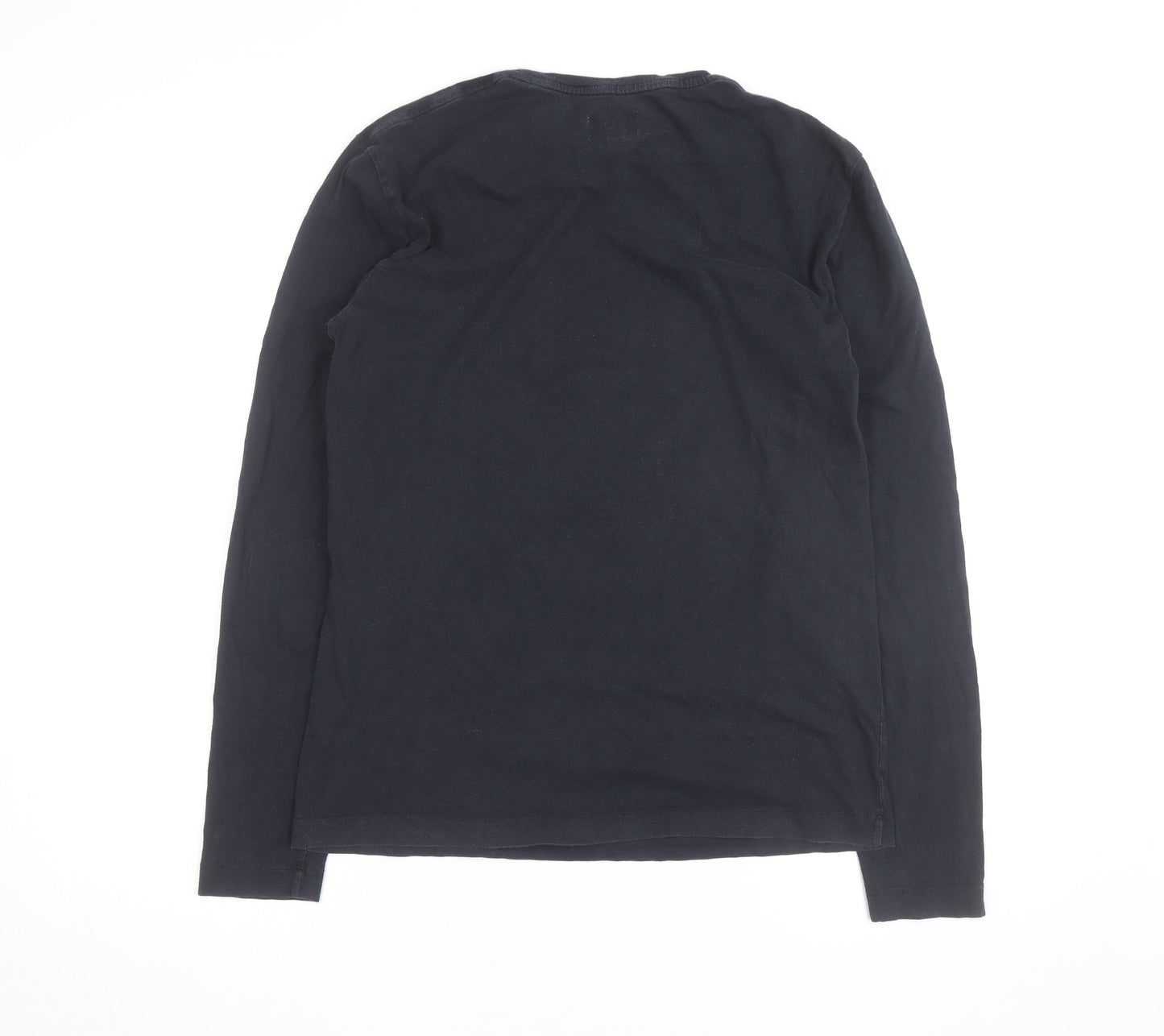 Jack Wills Men's Navy Cotton Long Sleeve Crew Neck Casual Top Size S