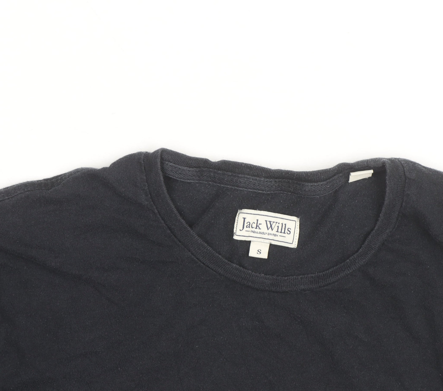 Jack Wills Men's Navy Cotton Long Sleeve Crew Neck Casual Top Size S