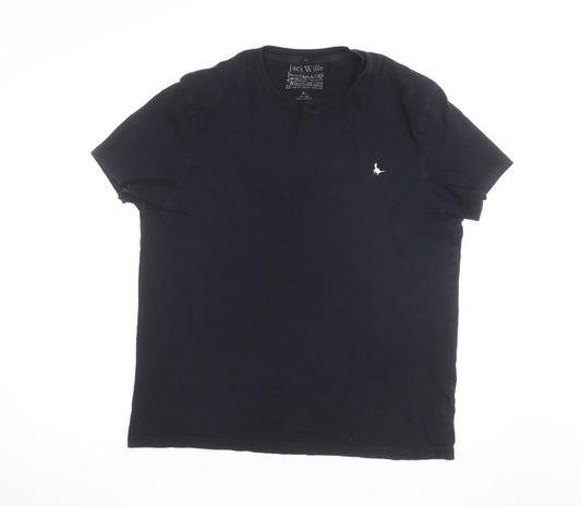 Jack Wills Men's Black XL Cotton Crew Neck Logo T-Shirt