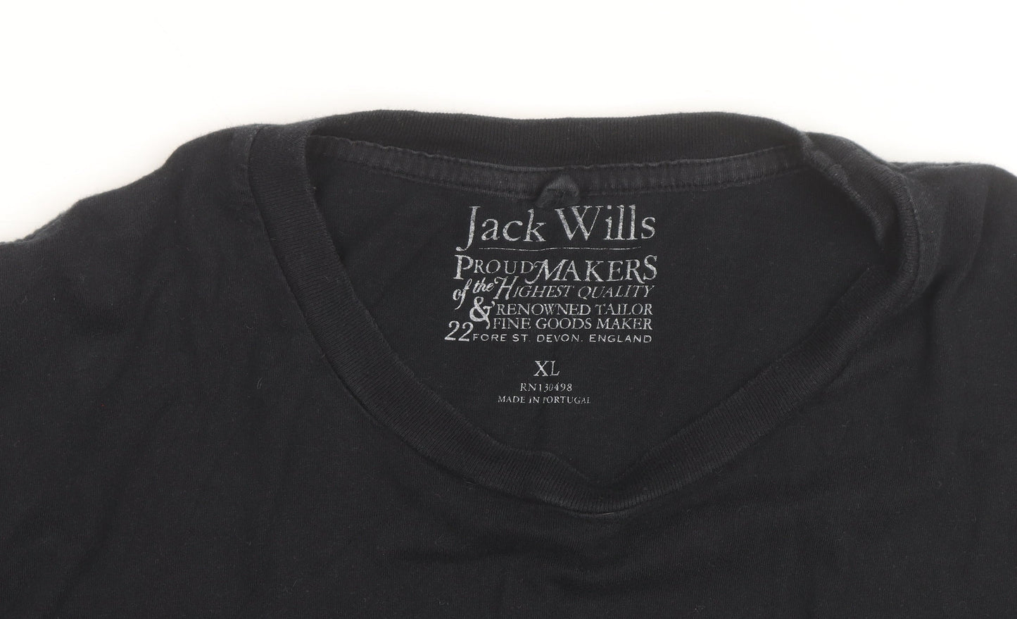 Jack Wills Men's Black XL Cotton Crew Neck Logo T-Shirt