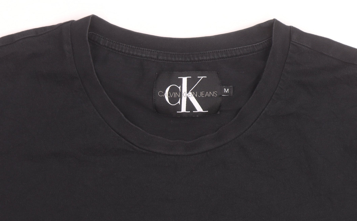 Calvin Klein Jeans Men's Black Logo Cotton T-Shirt Size M