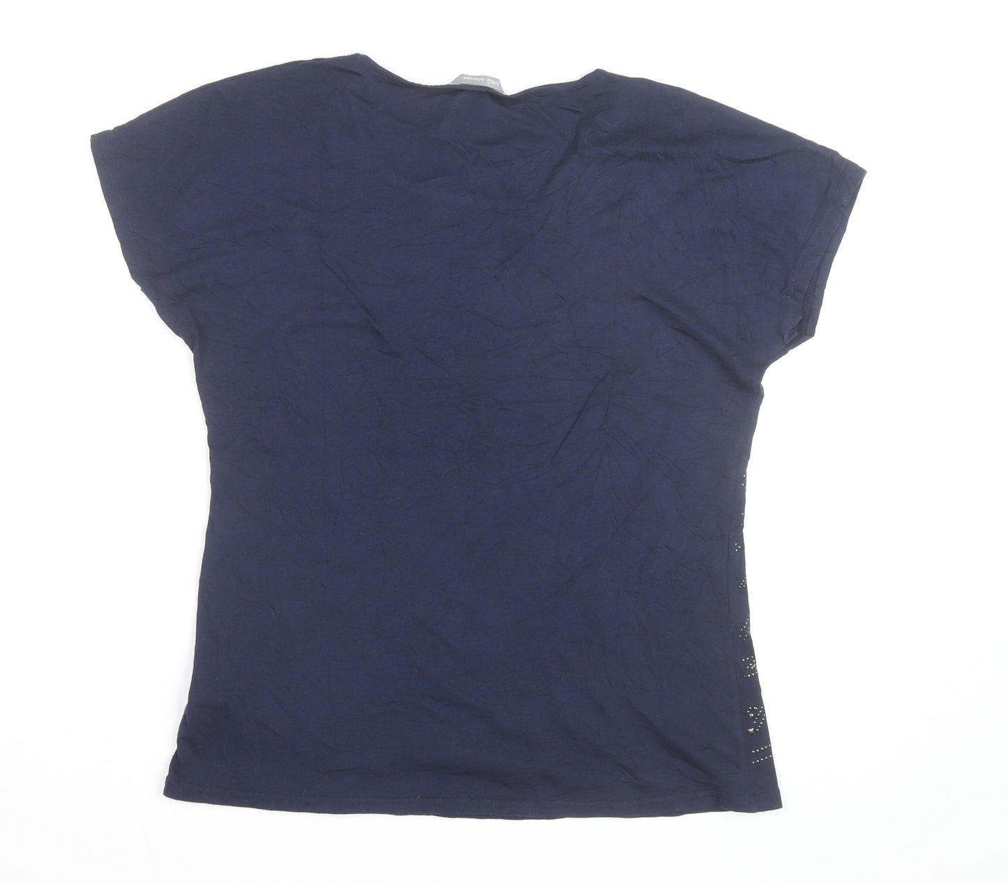 Marks and Spencer Women’s Blue Studded Cotton T-Shirt Size 12