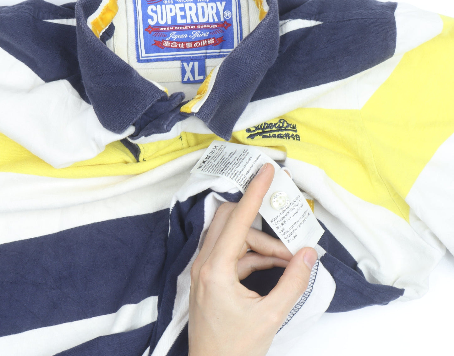 Superdry Men's Multicoloured Striped Cotton Polo Shirt XL