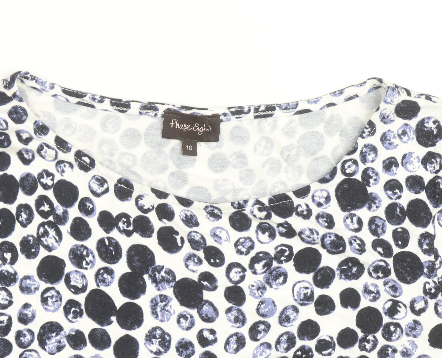 Phase Eight Women's Blue Polka Dot Tie Waist Tunic Top Size 10