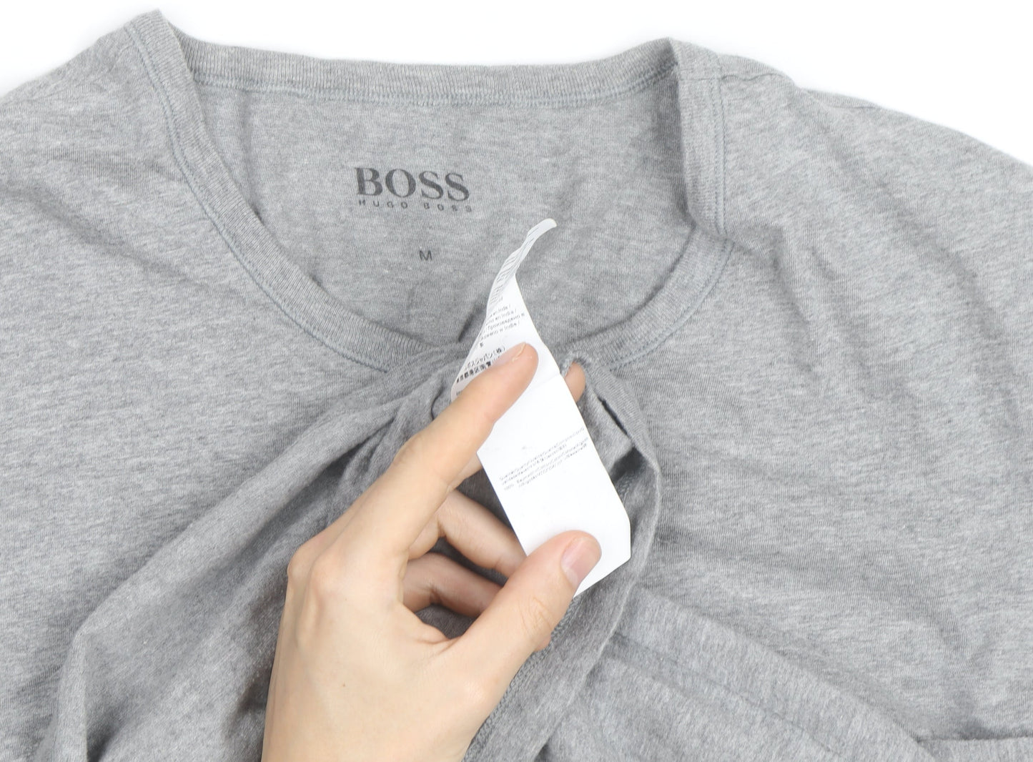 Hugo Boss Men's Grey Crew Neck Cotton T-Shirt Size M Classic Fit