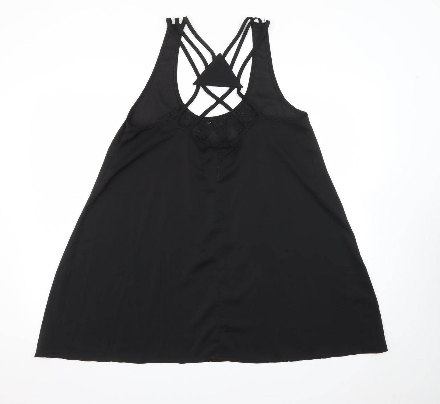 Reverse Women Black L Beaded Halter Slip Dress Summer Party