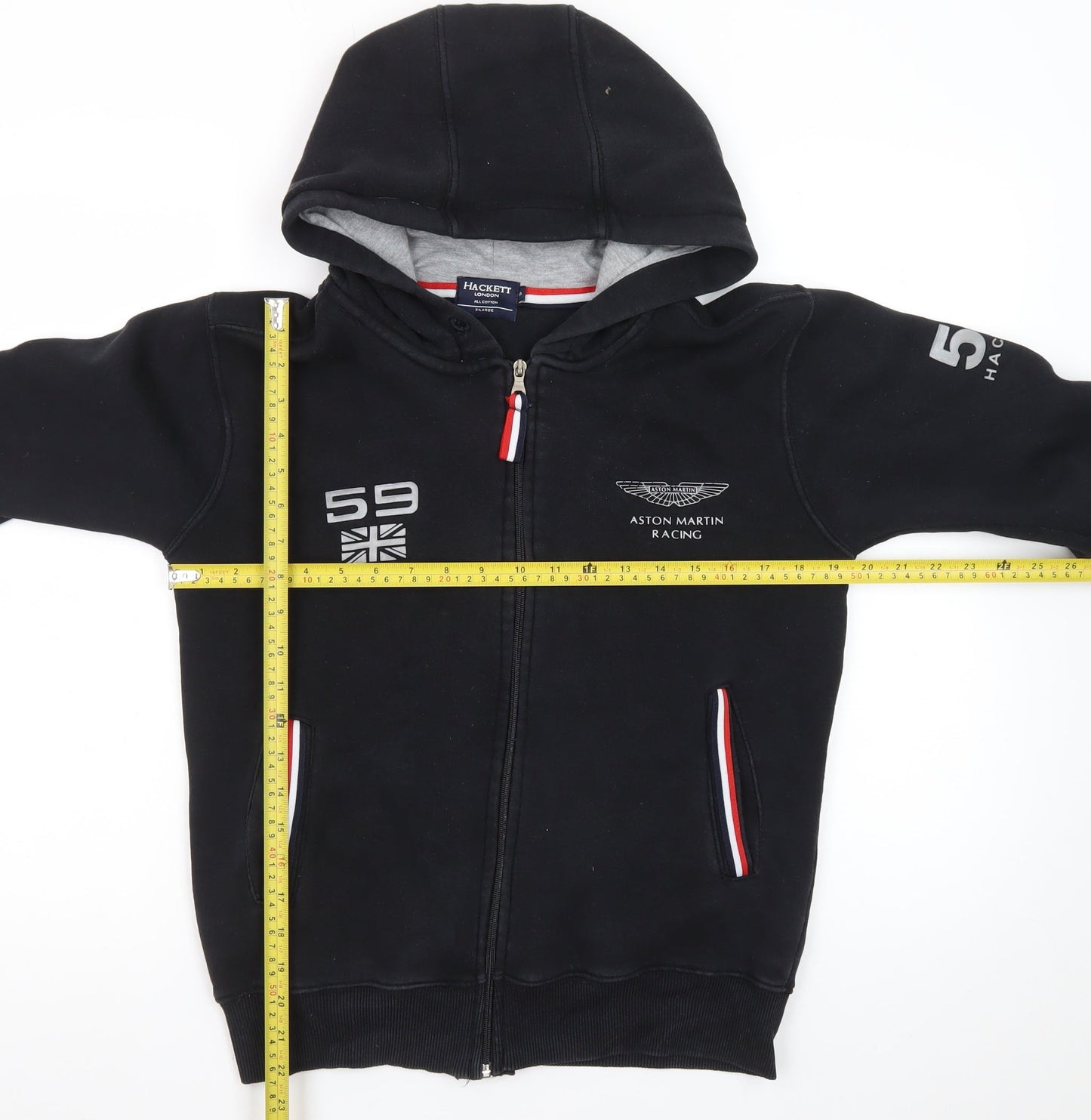Hackett Men's Black XL Full Zip Aston Martin Racing Hoodie