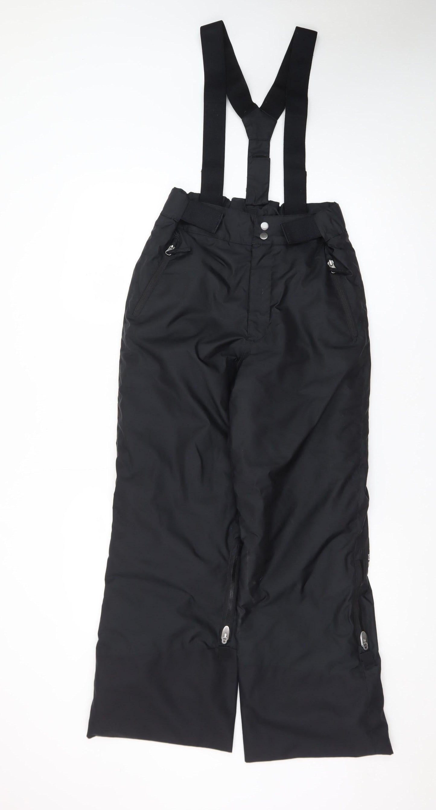 Wedze Teens Black Snow Pants Size 14 Waterproof Insulated Ski Trousers
