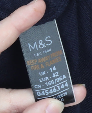 Marks and Spencer Women’s Black Lace V-Neck Cotton Jumper Size 14