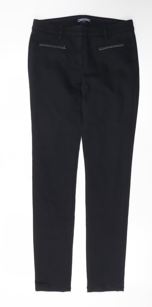 Tommy Hilfiger Women's Black Slim Fit Stretch Trousers Size 6