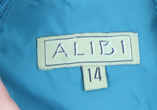 ALIBI Women Blue Size 14 Sleeveless Puffer Waistcoat