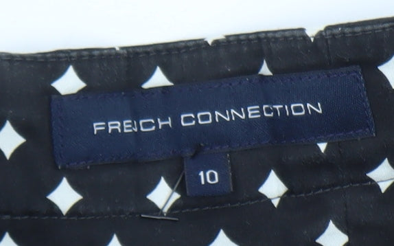 French Connection Women Black Size 10 Strapless Geometric Short Dress