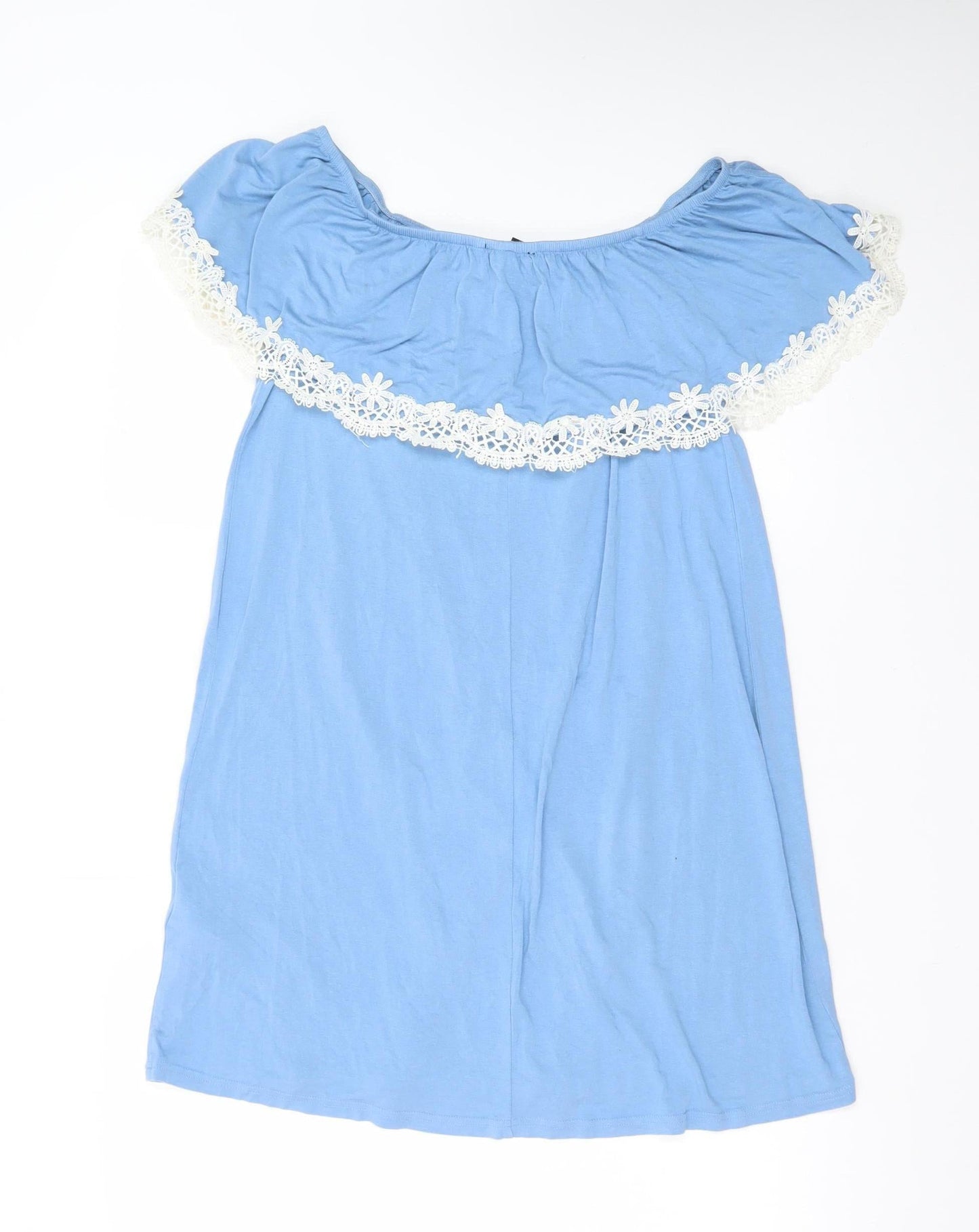 New Look Women Blue Off Shoulder Short Jersey Dress Size 10