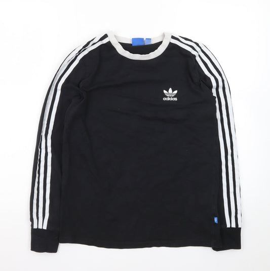 Adidas Women Black Long Sleeve Jersey Top Size 10 Casual Sportswear