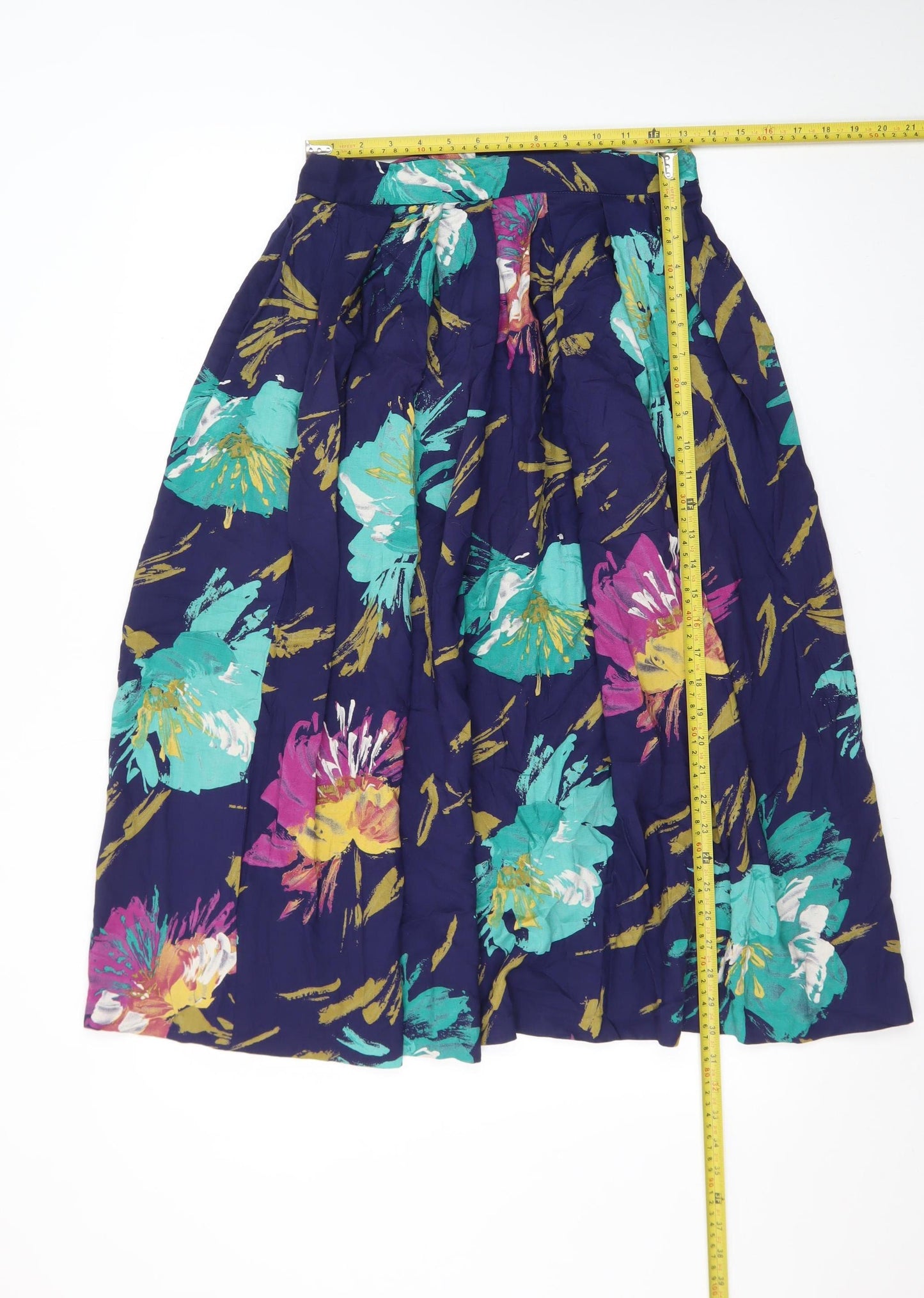 Richards Women’s Multicoloured Floral Cotton A-Line Midi Skirt Size 12