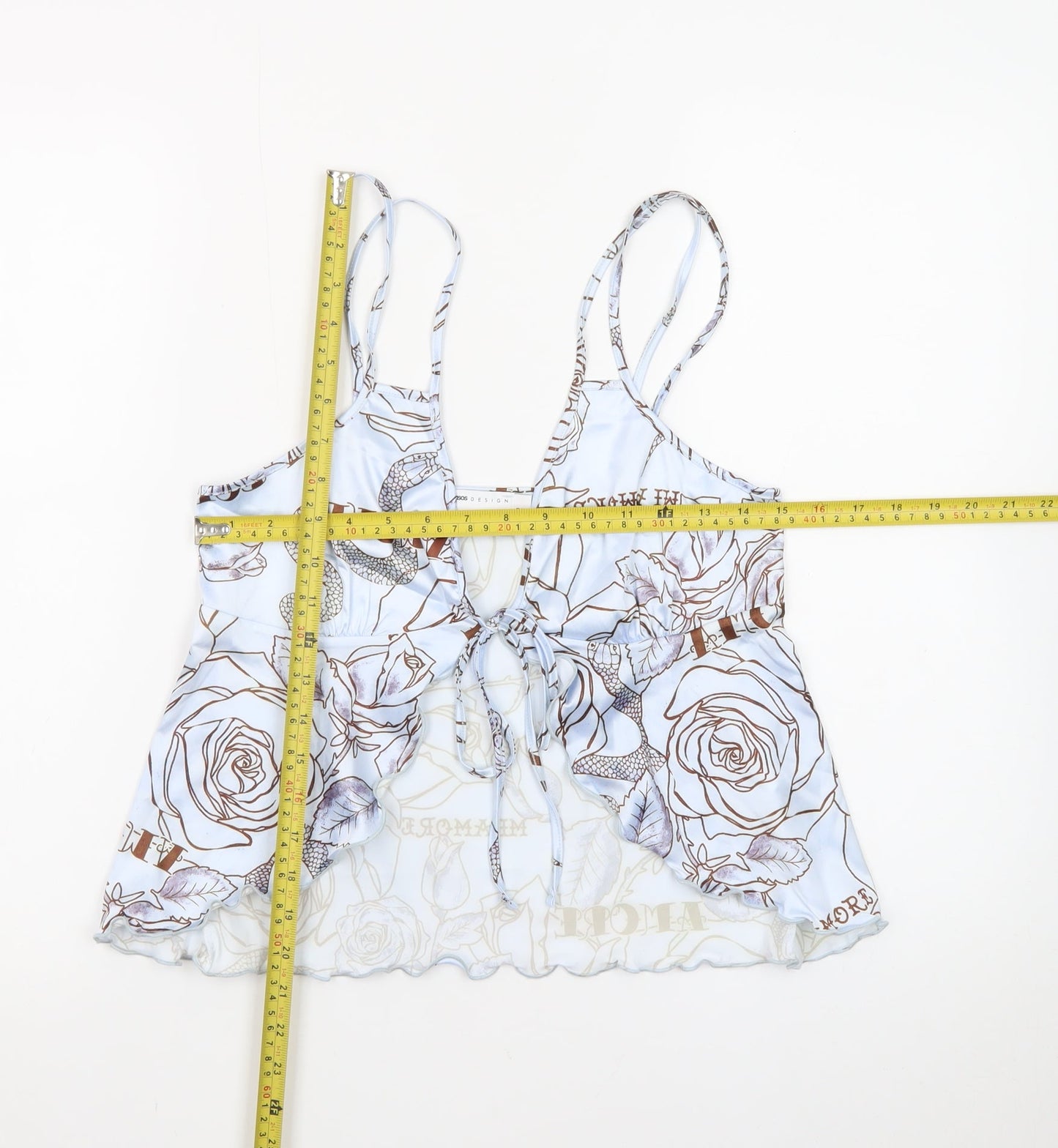 ASOS DESIGN Women's Blue Floral Camisole Top Size 10