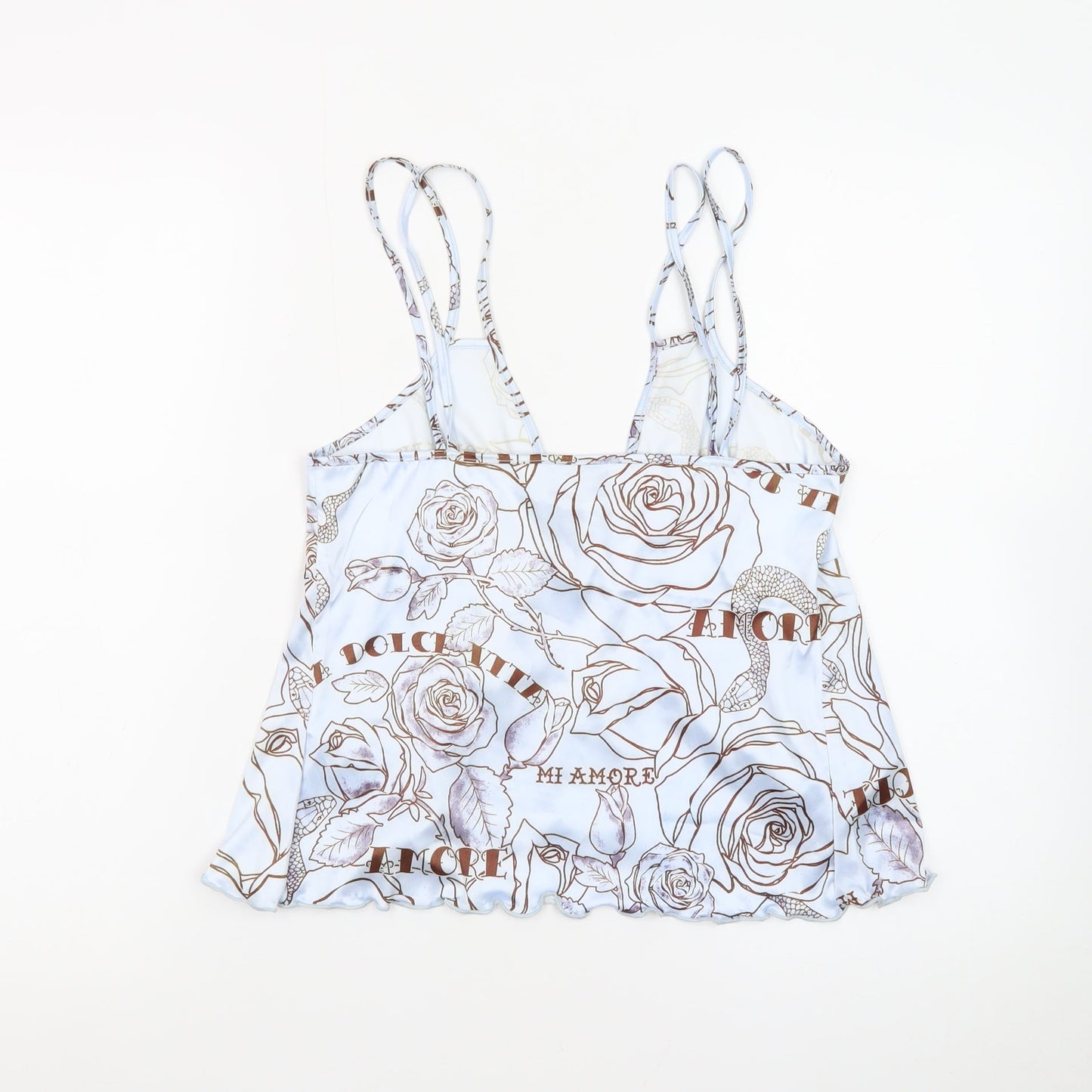ASOS DESIGN Women's Blue Floral Camisole Top Size 10