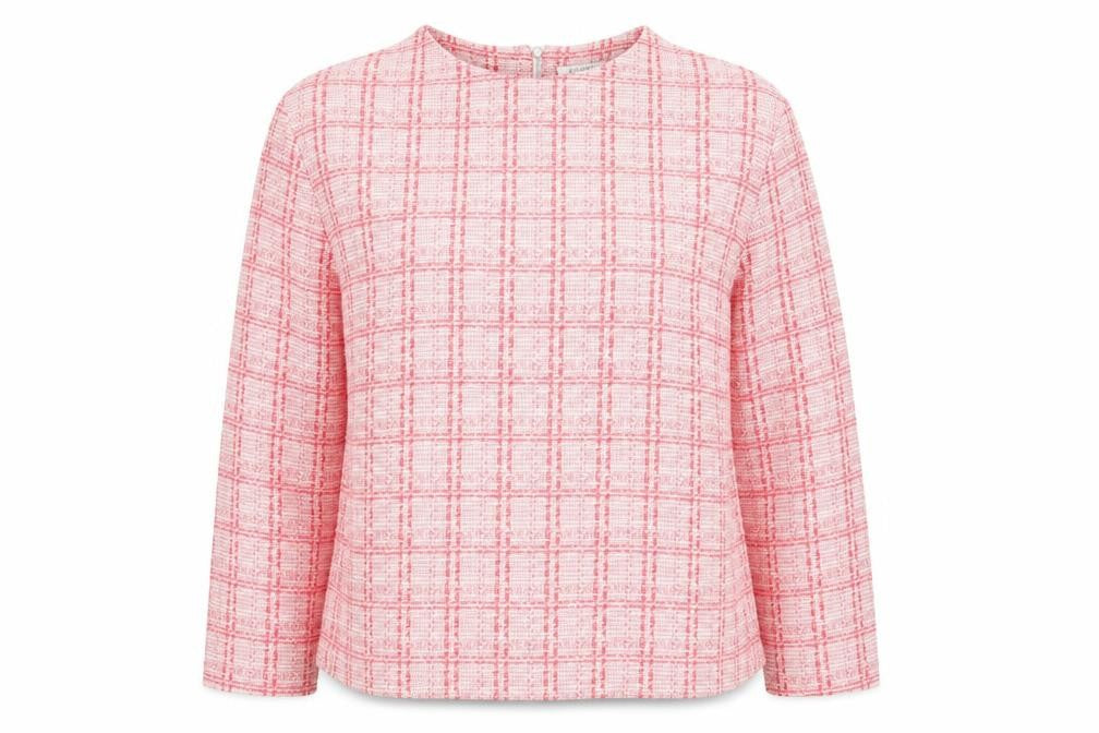 Marks & Spencer Women Pink Check Woven Long Sleeve Blouse Size 18
