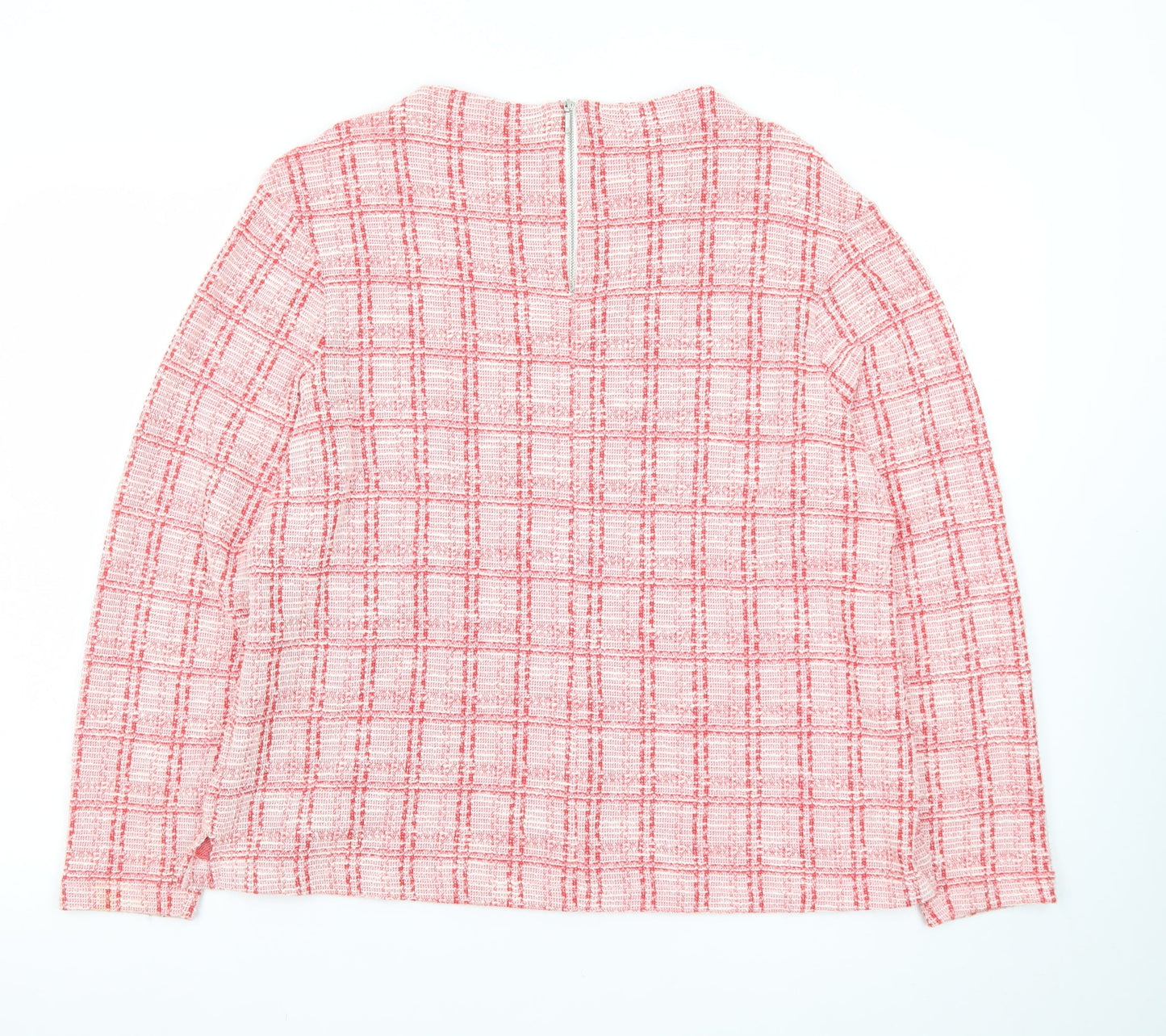 Marks and Spencer Women Pink Check Woven Long Sleeve Blouse Size 18