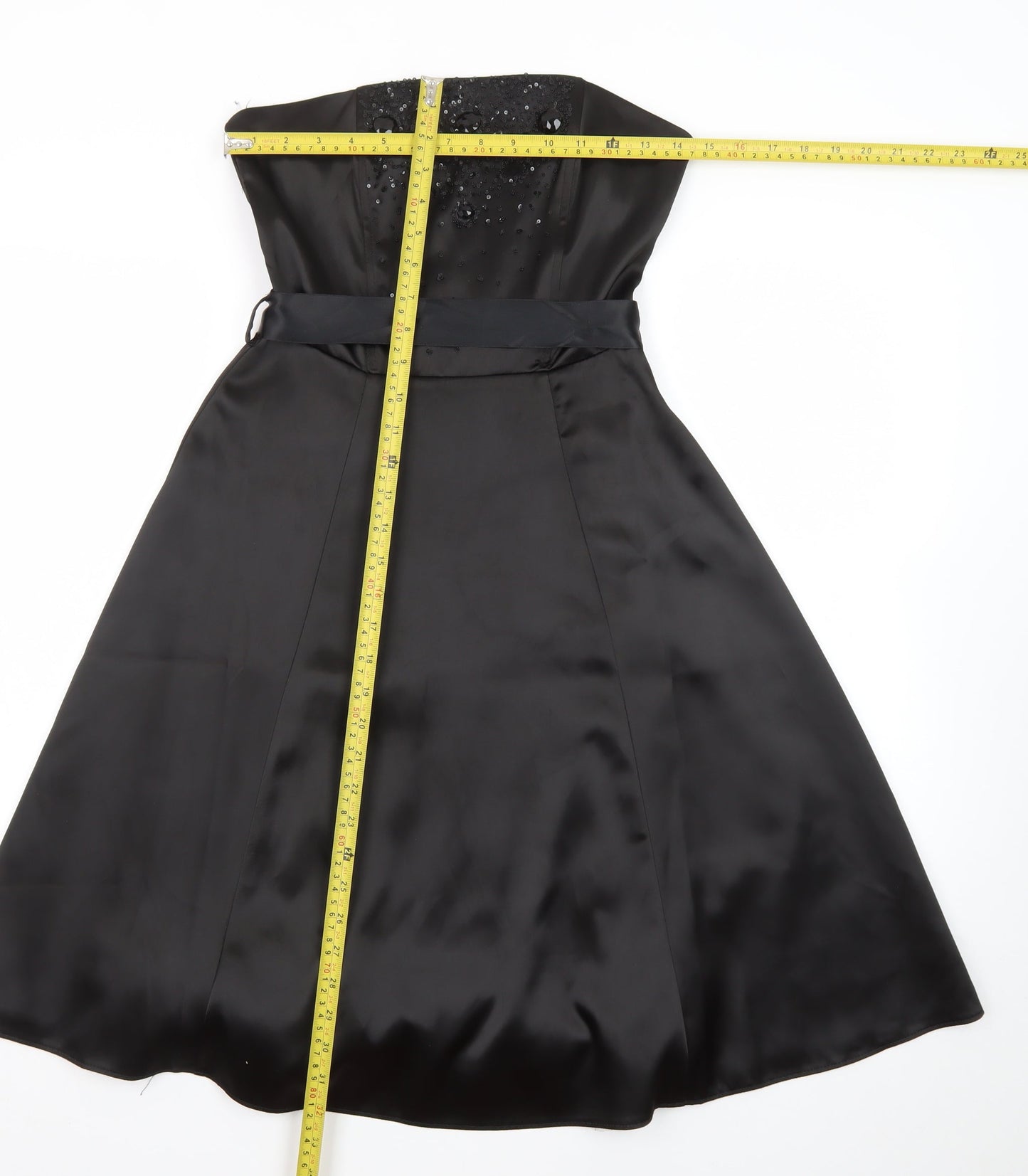 Select Women’s Black Strapless Beaded A-Line Party Dress Size 8