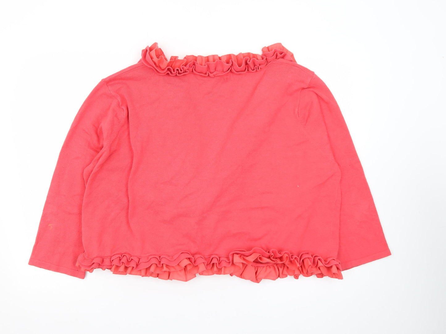 Cellbes Women’s Pink Ruffle Edge Open Cardigan Size 30