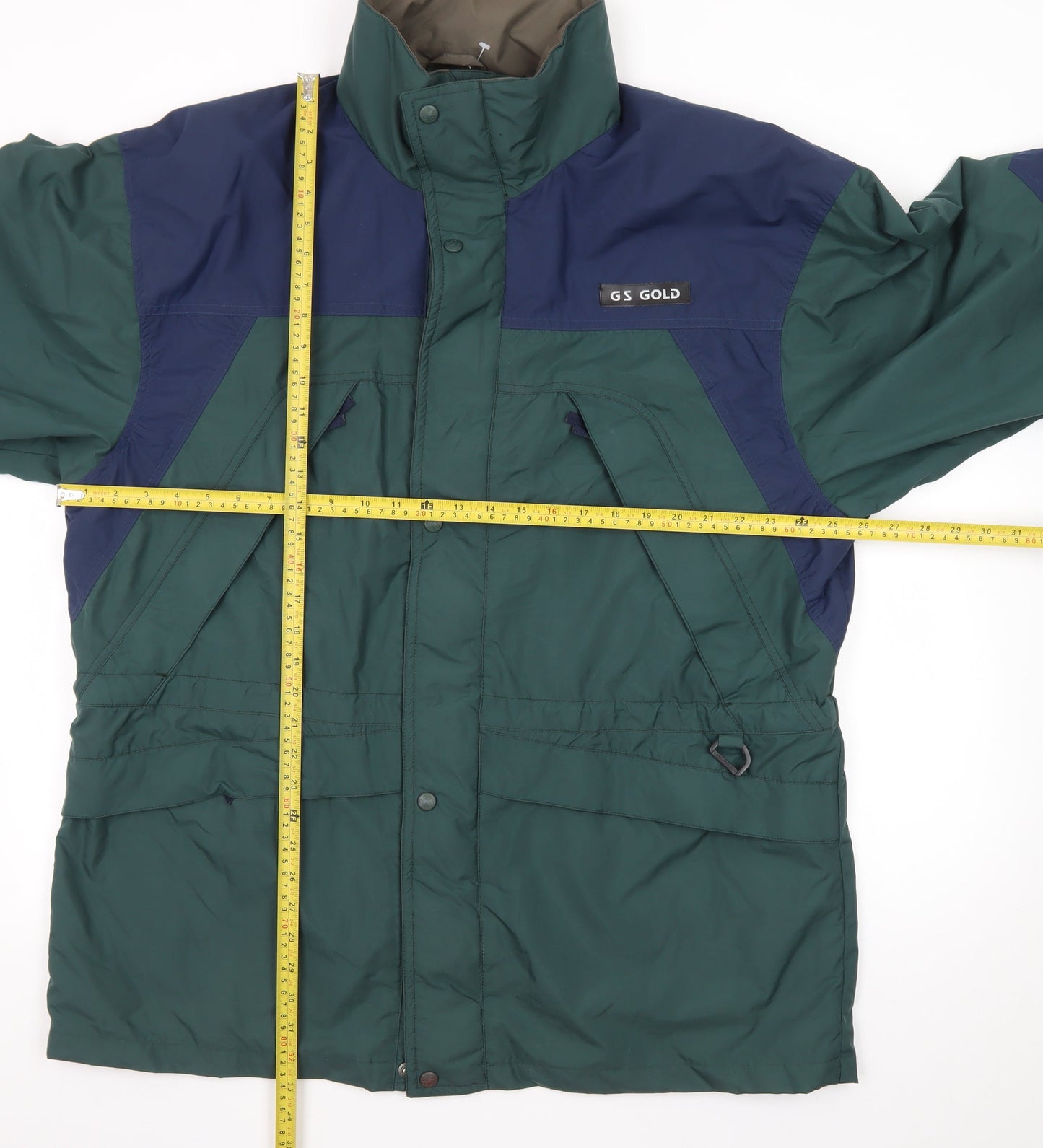 GS Gold Men's Green Waterproof Parka Jacket Large Nylon Outdoor Zip
