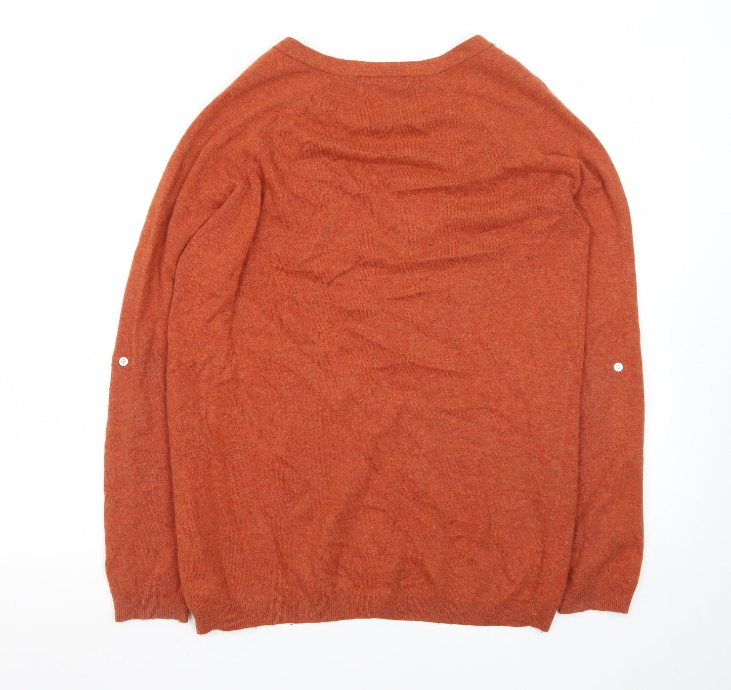Fred Perry Womens Brown V-Neck Cardigan Size 8 Wool Blend