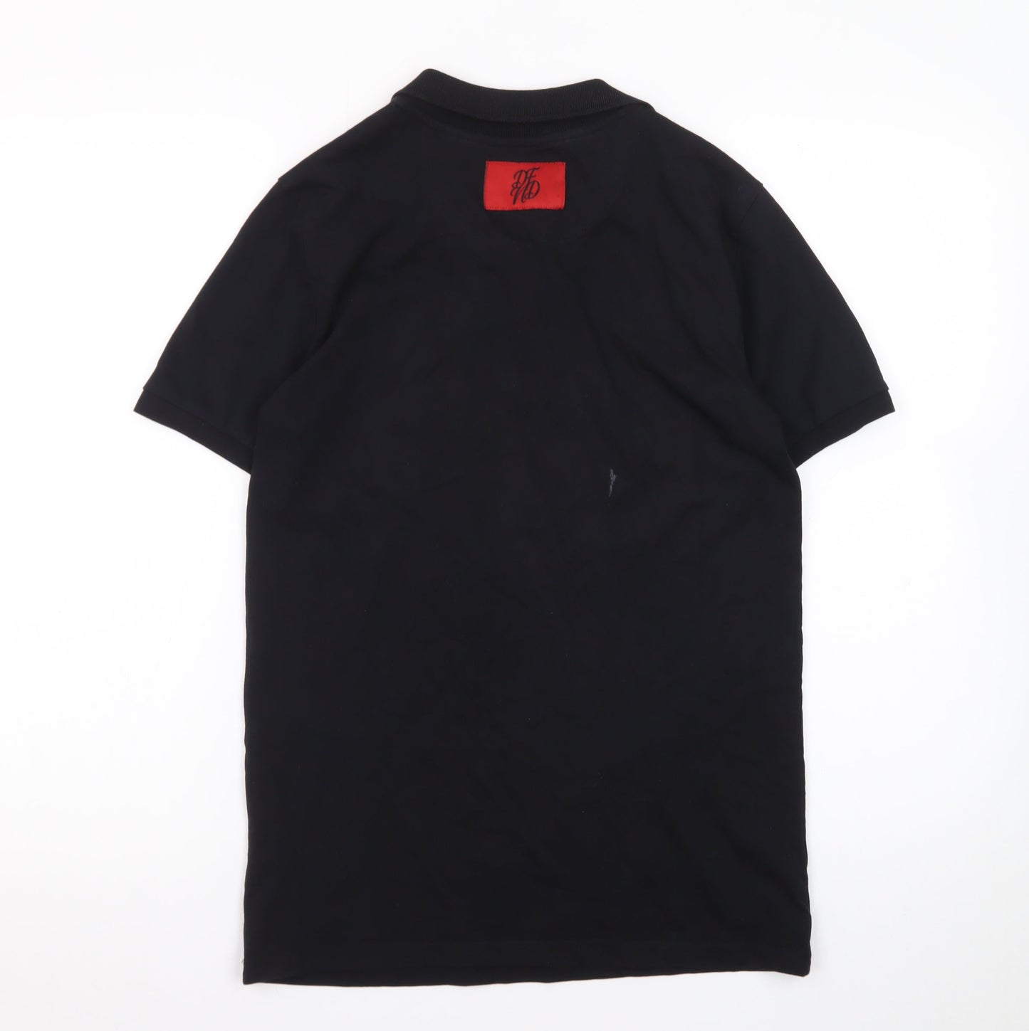 DFND Men’s Black Collared Cotton Polo T-Shirt Size S