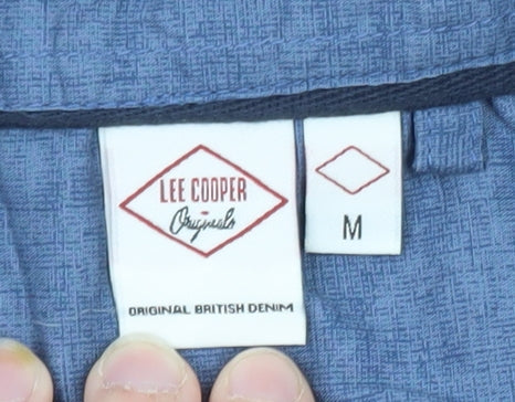 Lee Cooper Men's Blue Cotton Long Sleeve Casual Button-Up Shirt M