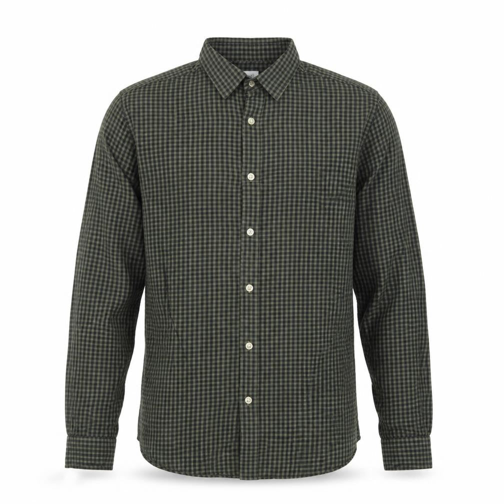 Next Men's Green Check Long Sleeve Cotton Button-Up Shirt M