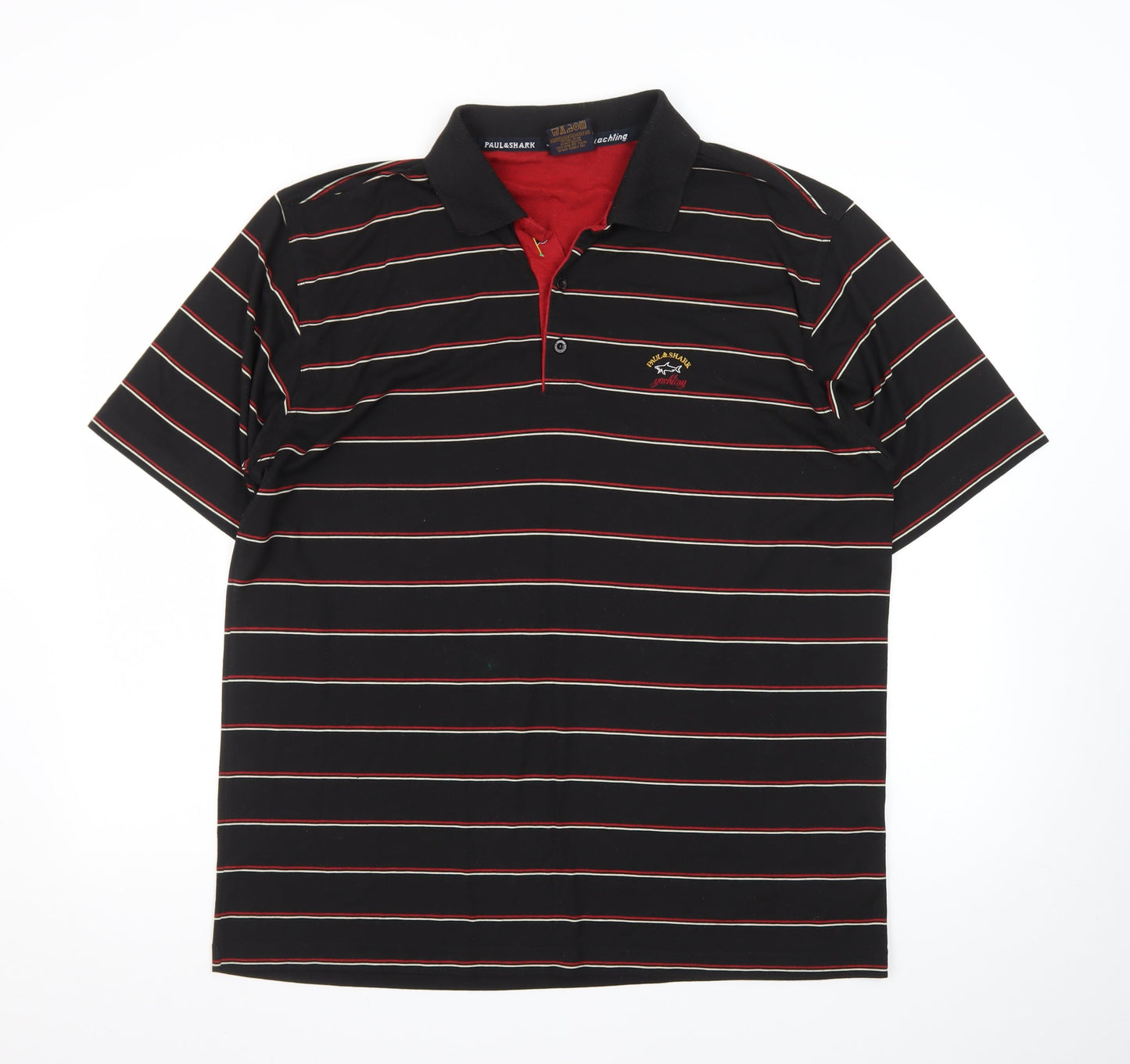 Paul & Shark Men's Black Striped 100% Cotton Polo Shirt XXL